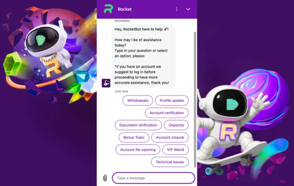 Rocket сasino support